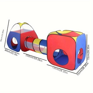 Set di Tende per Bambini Extra Large in Tre Pezzi Colorato, Castello per Giochi di Ruolo, Casetta Portatile per Uso Interno ed Esterno - Product Image 6