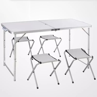 Ensembles de Table de Camping en aluminium pliable, Table et chaise de pique-nique en plein air Portable 4 sièges Structure pliable moderne