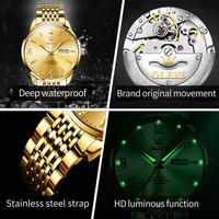 9928 Automatische Gold-Skelett-Wasserdichte Herren-Armbanduhr Luxusqualität Edelstahl Großhandel Individuelle Mechanische Uhr