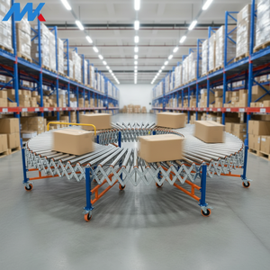 Transportador <span class=keywords><strong>de</strong></span> Rodillos Motorizado Curvo <span class=keywords><strong>de</strong></span> 360 Grados, Expandible y Telescópico para Caminos Complejos en Almacenes - Product Image 1