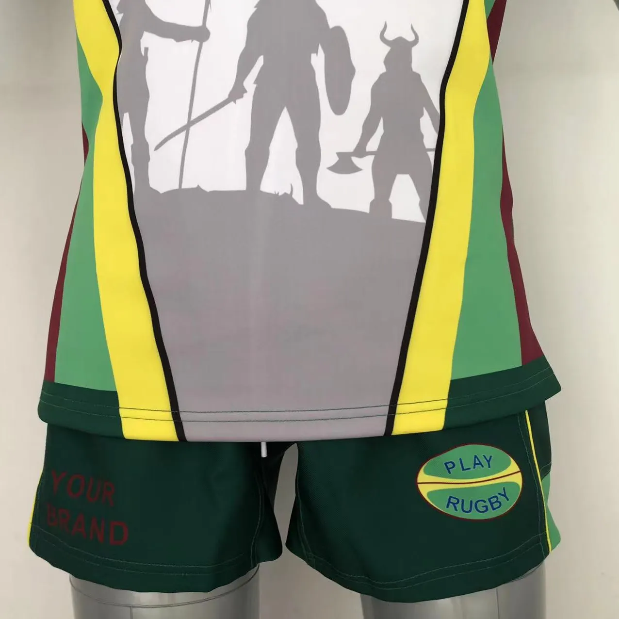 Goedkope Rugby League Footy Shorts Met Onzichtbare Ritszakken Zijzak Strand Rugby Voetbal Korte Lichte Stof 7S Rugby Short