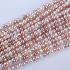 Perles d'eau douce naturelles Zhuji, 5-5,5 mm, blanc poudre, violet, couleurs mélangées, presque perles, matériel de fabrication de bijoux DIY, accessoires - Product Image 3
