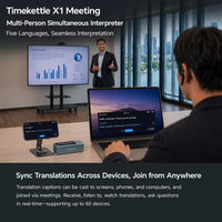 Dispositivo de Interpretación Simultánea con IA para Reuniones Timekettle X1, Auriculares Traductores con Reconocimiento de Voz, Auriculares de Traducción Multilingüe