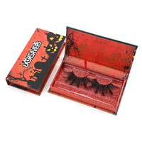 Boîte cosmétique en carton rigide personnalisée à faible MOQ, recyclable, rose vif, pour kit de cils mignons, idéale pour Halloween et Noël, vente en gros avec logo