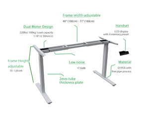 Nuevo diseño moderno económica práctica ergonómico autónomo altura ajustable de Control eléctrico de pie Marco de escritorio - Product Image 4
