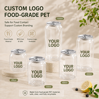 Bouteille transparente en PET de 400 ml et 500 ml pour boissons gazeuses, avec impression de logo personnalisée, et couvercle facile à ouvrir pour les salons de thé à bulles