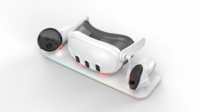 Dok pengisi daya pengontrol Headset VR kualitas tinggi dengan 2 buah baterai 1200mAh untuk Meta Qst 3