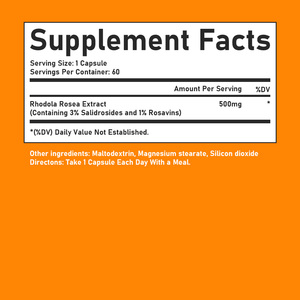 Capsules de Rhodiola Rosea en marque privée, contenant de l'extrait de Rhodiola Rosea, favorisent l'équilibre du stress, la concentration et la clarté. - Product Image 2