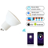 Ampoule LED intelligente GU10 Wi-Fi contrôlée par l'application Tuya, corps en plastique, partage de groupe de projecteurs pour Google Home et Alexa