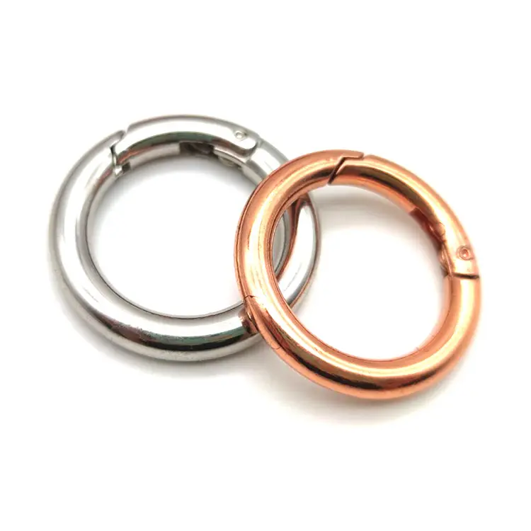 YYX Metal O Ring Spring Clasps Openable Round Carabiner Spring Clip Open Gate O Ring Round Carabiner