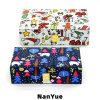 Boîte à bijoux rectangulaire de Noël multi-compartiments pour colliers, boucles d'oreilles, bagues, emballage cadeau personnalisé, vente en gros