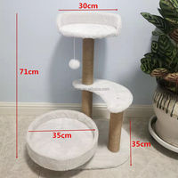 Nouveau Nid pour Chat Écologique d'Intérieur à 3 Niveaux 71cm, Griffoir de Noël en Corde de Coton Résistant à l'Usure, Égratignoir pour Chat