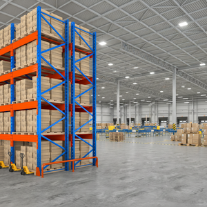 Estantería de Almacenamiento de Paletas de Alta Resistencia, Ajustable y de Múltiples Niveles, Color Naranja y Azul, Protección Contra la Corrosión, Recubrimiento en Polvo, Construcción de Acero - Product Image 1