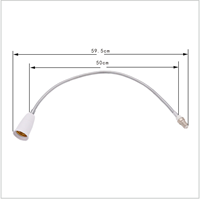 Adaptateur d'extension de douille flexible 360 degrés E14 vers E27 pour ampoule LED, support de lampe, rallonge de douille à vis 195mm 295mm 395mm 595mm
