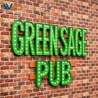 Enseigne lumineuse LED 3D en acier inoxydable, personnalisée, étanche, avec lettres lumineuses pour pizzeria, fast-food