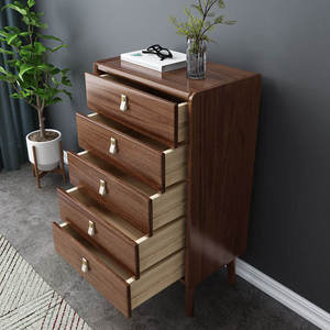 Armoire de rangement moderne en bois massif à cinq tiroirs, style chinois, polyvalente, avec tiroirs à glissement fluide, pour hôtel, vente en gros - Product Image 3