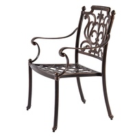 Ensemble de salle à manger d'extérieur en aluminium moulé, étanche, pour patio, balcon, jardin, restaurant, avec table ronde pour barbecue et foyer, et chaises