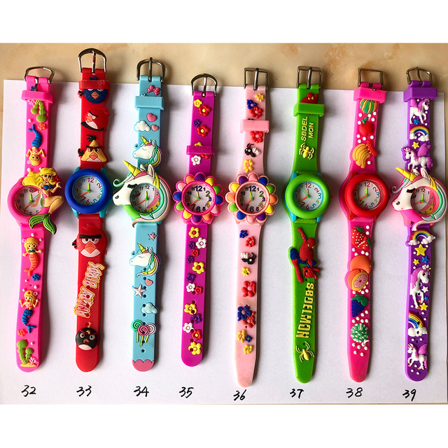 Children's Cartoon Sport Fashion Quartz Watch for Elementary School Boys and Girls 3D Silicone Strap Water Resistant