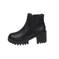 Nouvelles Chaussures Femme Style Personnalisé Sexy Luxe Talons Hauts 7cm Bottines Courtes 10cm Semelle Crantée Simple Bout Rond SYuA26