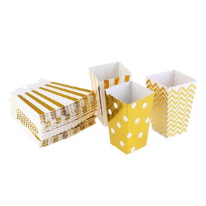 Yellow Design Party Popcorn Container With Cardboard Boxes Gift For Customised Gift Boxes Of Paper Packaging