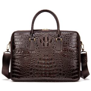 Sac à main en cuir véritable <span class=keywords><strong>Marant</strong></span> motif crocodile, mallette d'affaires pour homme, sac bandoulière vintage tendance avec fermeture éclair durable - Product Image 1