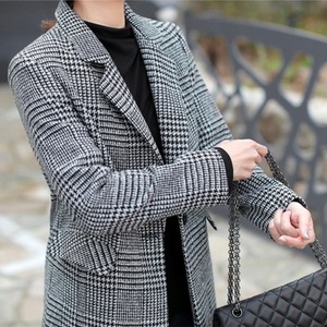 Retro pata <span class=keywords><strong>de</strong></span> gallo a cuadros <span class=keywords><strong>de</strong></span> lana Casual traje femenino 2024 otoño coreano viajero suelto <span class=keywords><strong>de</strong></span> gran tamaño traje chaqueta femenina - Product Image 1