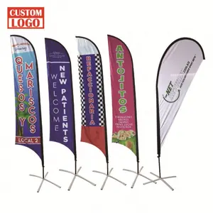 Custom Logo Rechthoekige Strandvlag Mini Verenvlag Accessoires Reclame Staat Traanvlag