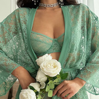Peignoir Kimono Transparent en Dentelle et Tissu Résille Respirant pour Femme – Lingerie de Nuit Exotique et Vêtements d'Intérieur Séduisants pour l'Été (ODM)