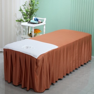 80x60cm demi-<span class=keywords><strong>table</strong></span> <span class=keywords><strong>de</strong></span> <span class=keywords><strong>massage</strong></span> visage <span class=keywords><strong>trou</strong></span> serviette feuille beauté pur Polly coton SPA salon linge <span class=keywords><strong>de</strong></span> lit - Product Image 4
