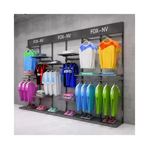 Free Full-store Customization Floor Standing Rack Simple Men's Store Display Rack Light Luxury Clothing Display Racks