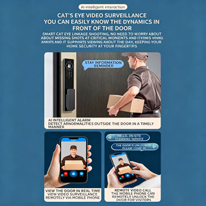 Glomarket Fully Automatic Smart Door <b>Lock</b> Palm Vein 3D Facial Recognition TUYA APP Remote Video Smart <b>Lock</b> for Home Apartment - Product Image 5