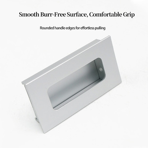 Moderne zwarte <span class=keywords><strong>matte</strong></span> vierkante aluminiumlegering anti-roest milieuvriendelijke inbouw kastgreep voor kledingkast keuken lade - Product Image 2