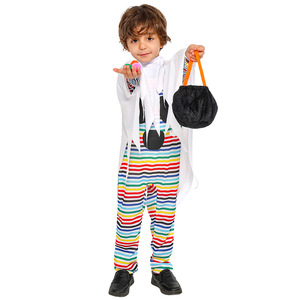 Disfraz colorido de diablo pequeño para Halloween para niños de 5 a 7 años, traje de cosplay para juegos de rol con bolsa de truco o trato - Product Image 2