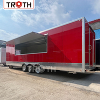 Food Truck Carré Mobile Personnalisé avec Cuisine Complète, Kiosque à Café, Restaurant Mobile Moderne, Food Truck pour Fruits et BBQ, Équipement Inclus