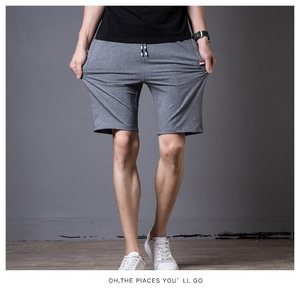 2022 New Arrival Custom Men's Workout Stretch <b>Shorts</b> Elastic Waist <b>Zipper</b> Pockets Breathable Woven Casual Style OEM Wholesale - Product Image 5