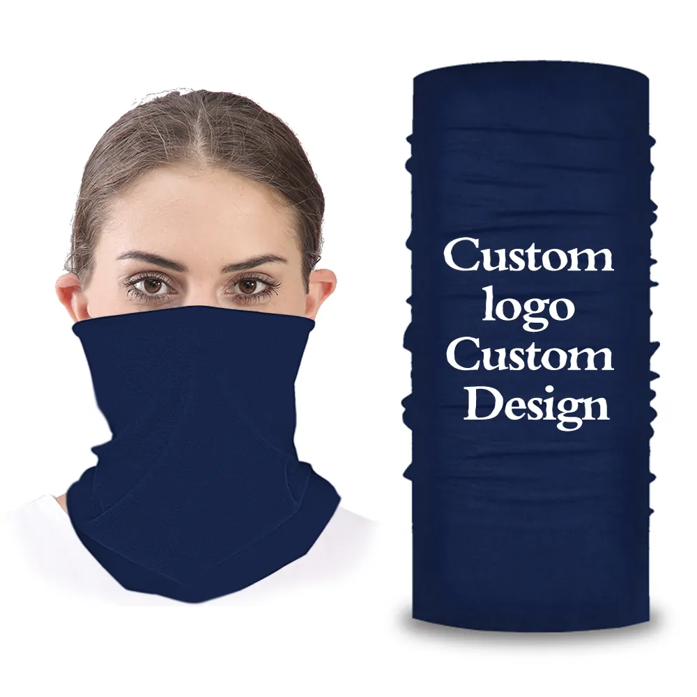 Low Moq Custom Logo Printed Breathable Multifunction Seamless Blank Cotton Tube Neck Gaiter Face Mask Scarf Bandana