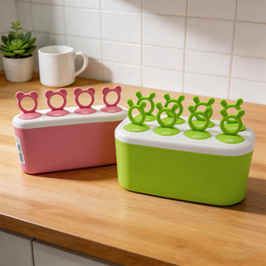 Molde de Plástico para Helados con 8 Compartimentos, Estilo Caricatura, para Hacer Helados Caseros, Apto para Congelador, Multicompartimentos - Product Image 1