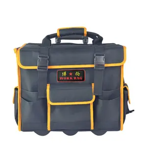 Mechanics Electrician Tool Bag Trolley Garden Backpack Tote Tool Bag With Wheels