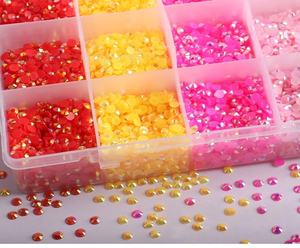 Kit de <span class=keywords><strong>strass</strong></span> en résine multicolore tendance pour décoration DIY, <span class=keywords><strong>strass</strong></span> effet gelée, pierres brillantes à dos plat pour nail art - Product Image 6