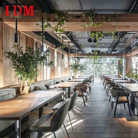 IDM personnalisé en gros lumière luxe hôtel Restaurant meubles en bois massif Table à manger ensemble de chaises en cuir Solution unique
