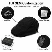 Gorro Newsboy de Algodón para Hombre, Ajustable, Transpirable, para Conducir en Invierno, Caza