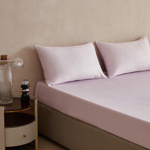 Parure de lit rafraîchissante en bambou 3 pièces, drap-housse soyeux et respirant à poches profondes avec 2 taies d'oreiller, sans plis, pour lits Queen et King - Product Image 3