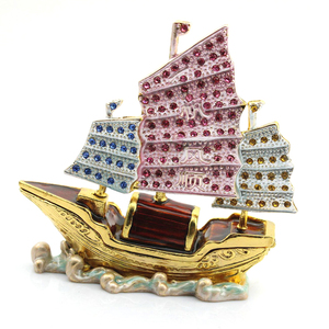 วัสดุโลหะผสมประดับด้วยเพชรพลอยเรือมั่งคั่งเรือฮวงจุ้ย - Product Image 3