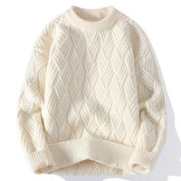 Pull en coton personnalisé pour homme, col rond, grande taille, anti-rides, anti-rétrécissement, chaud