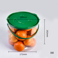 Boîte d'emballage jetable pour fruits et légumes frais, seau en plastique avec poignée pour supermarché, réduction du trafic de marchandises