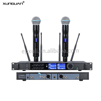 Système de microphone sans fil TFT-300 OEM 2 canaux True Diversity UHF 590-640 MHz avec double écran TFT, 64 DSP, portée de réception de 200 m pour la scène