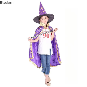 Capa <span class=keywords><strong>de</strong></span> Mago para Niños, Sombrero <span class=keywords><strong>de</strong></span> Cinco Estrellas, Disfraz <span class=keywords><strong>de</strong></span> Bruja Pequeña para Halloween, Disfraces <span class=keywords><strong>de</strong></span> Cosplay <span class=keywords><strong>de</strong></span> Mago, <span class=keywords><strong>Ropa</strong></span> para Actuaciones en Fiestas Escolares y Festivales - Product Image 3