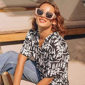 ADE WU STY3969 STY4409D Retro Pink Cat Eye Sun Óculos Mulheres Vintage Colorido Irregular Arms Sunglasses - Product Image 2