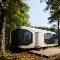 Maison capsule spatiale écologique en acier laminé à chaud, structure en boîte, certifiée ISO, insonorisée, respirante, design moderne, 1 pièce