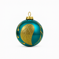 Décoration de boule de verre de Noël personnalisée de haute qualité faite à la machine 3 couleurs UV imprimé 8cm boules pendentif ornements de Style Festival